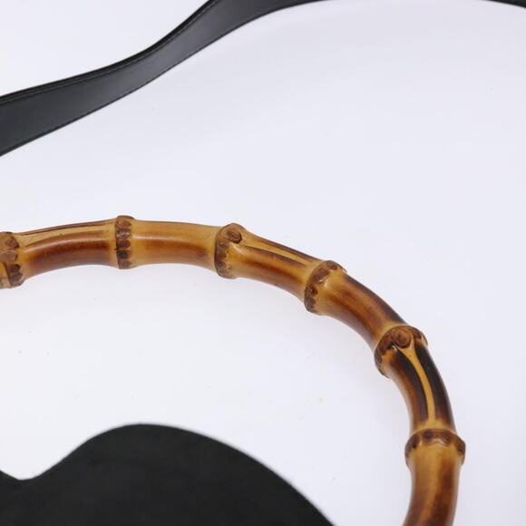 GUCCI Bamboo Shoulder Bag Canvas Black Silver 001 2123 001 2123 - Picture 8 of 12